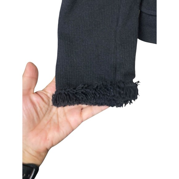 ST. JOHN CAVIAR KNIT FULL ZIP WOMENS FRINGED BLAZER BLACK CLASSY SZ 6 POCKETS - Picture 8 of 16